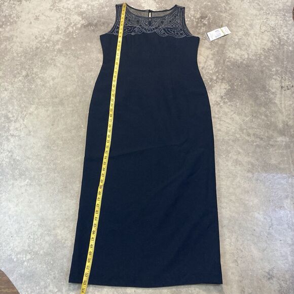 Positive Attitude Dress Womens 14 Black Sleeveless Beaded Embellished Sheer Top - Picture 5 of 11
